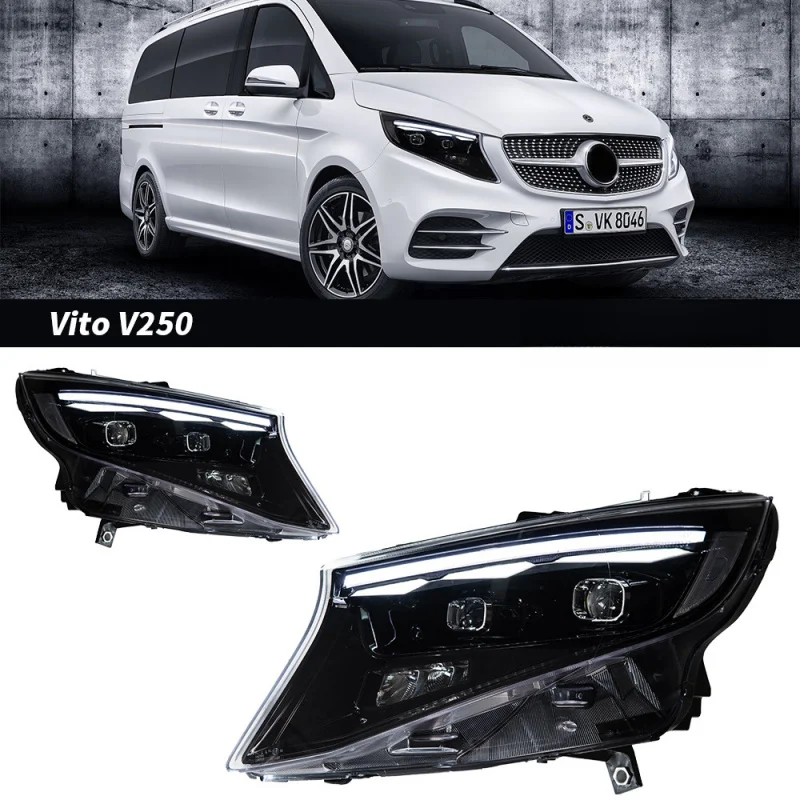 

For Mercedes-Benz V-Class VITO New Vito headlight assembly V260 retrofit LED lens headlights and daytime running lights
