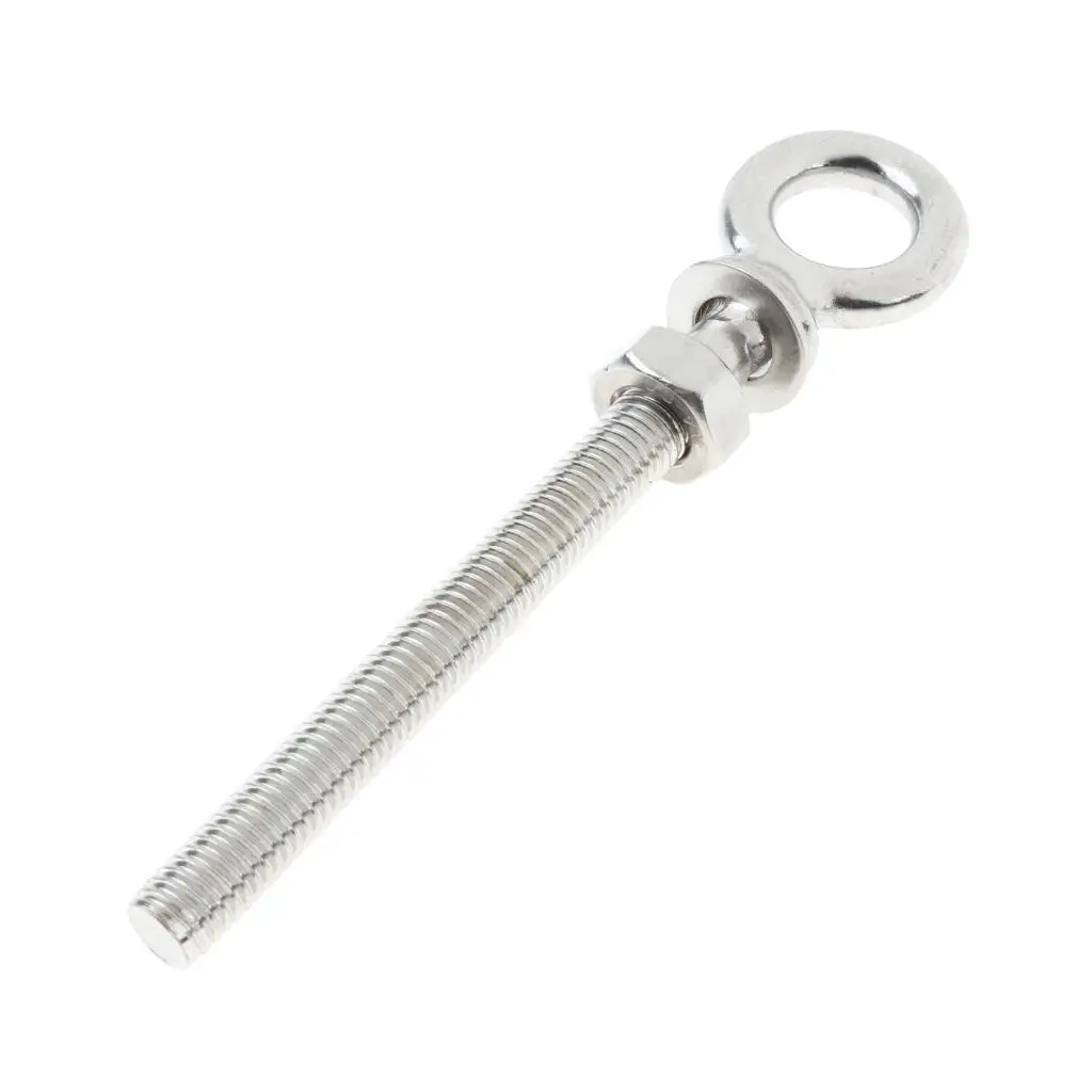 Metric Eye Bolt Set M10x100 Stainless Steel Nut Washer for Marine Use Boat Dock Oxidation Resistant