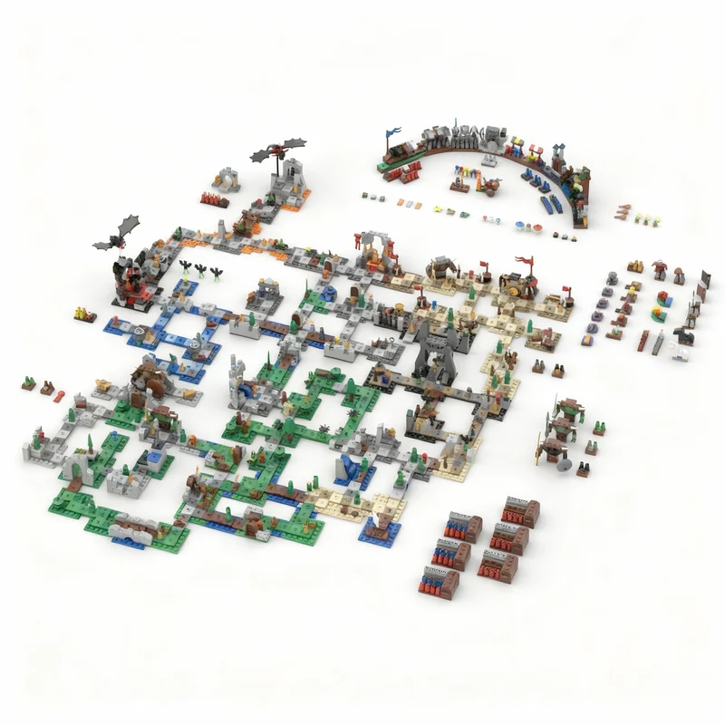 197pcs MOC Games Lava Lake Portal Heroica Plus Expansion Model Toys Building Blocks Christmas Gift Architecture Display Brick