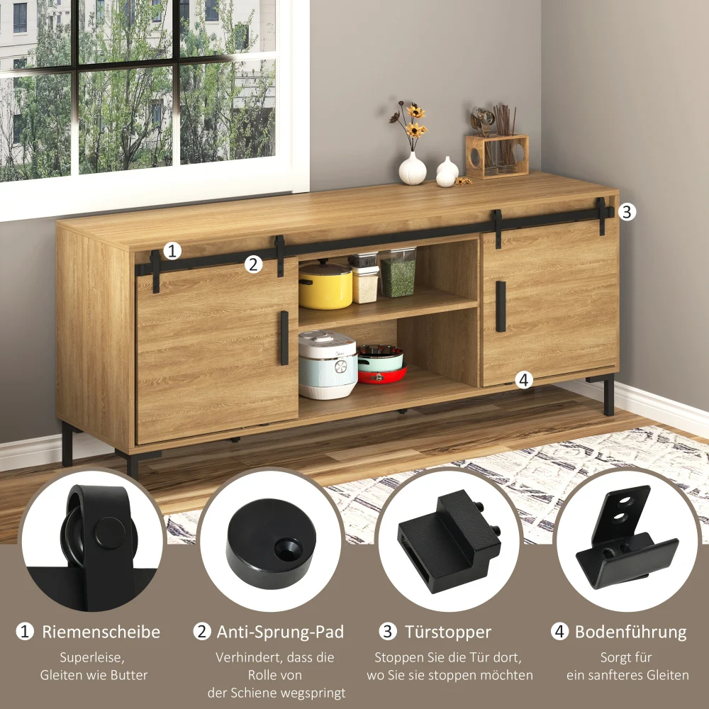 Schiebetürsystem pour Doppel-Holztüren Laufschiene mit Zubrifter aus 183x0,6x18cm فور مودرن Inneneinrichtungen