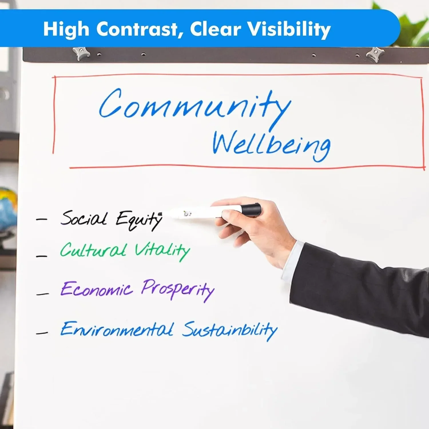 Dry Erase Markers Chisel Tip, 17 Count 5 Colors Whiteboard Markers, Low Odor Dry Erase Markers