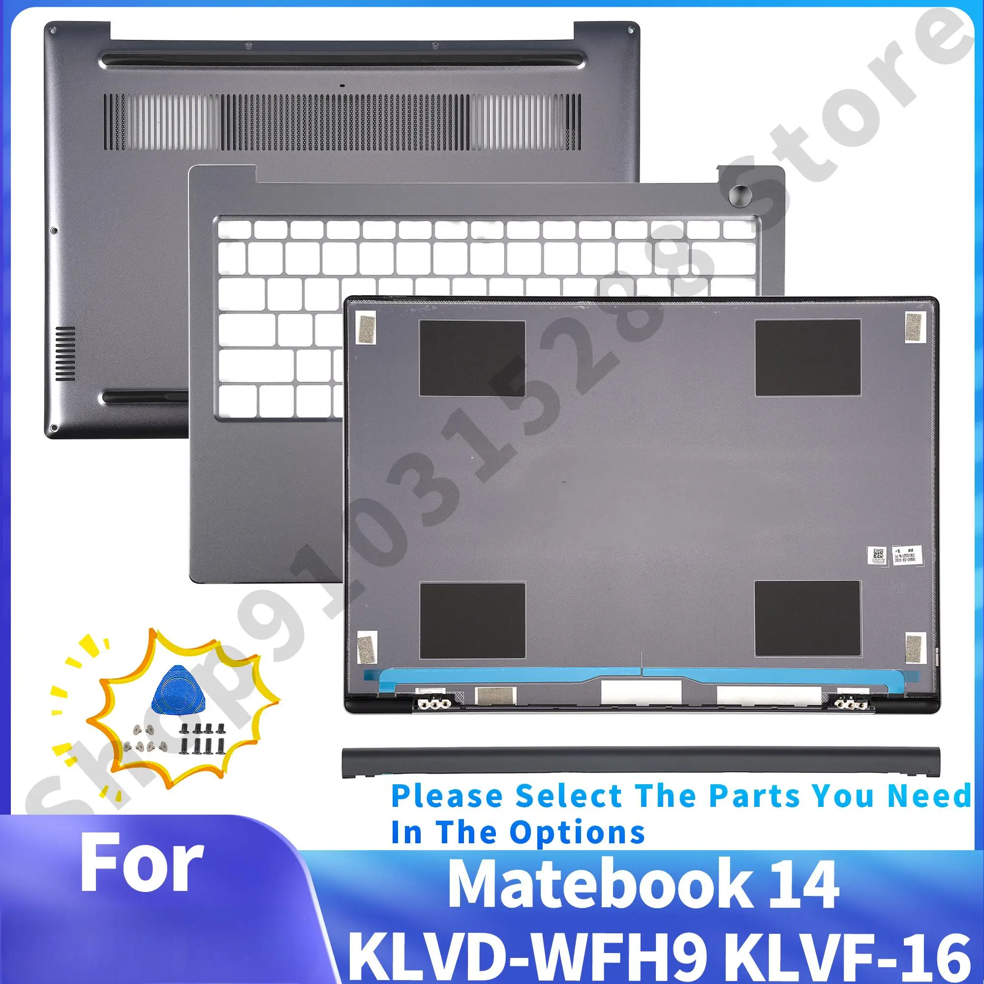 

Cases For Matebook 14 KLVD-WFH9 WDH9Q WFE9 2021 KLVF-16 2022 KLVG-32 2023 Back Cover Bottom Case Metal Palmrest