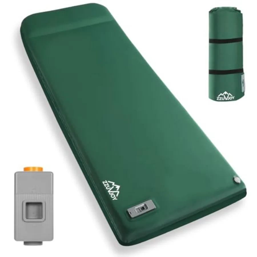 

Memory Sleeping Pad with Electric Pump, 3.15" Ultra-Thick Foam Sleeping Mats for Camping, 9.5 R-Value Insulated Self Inflating