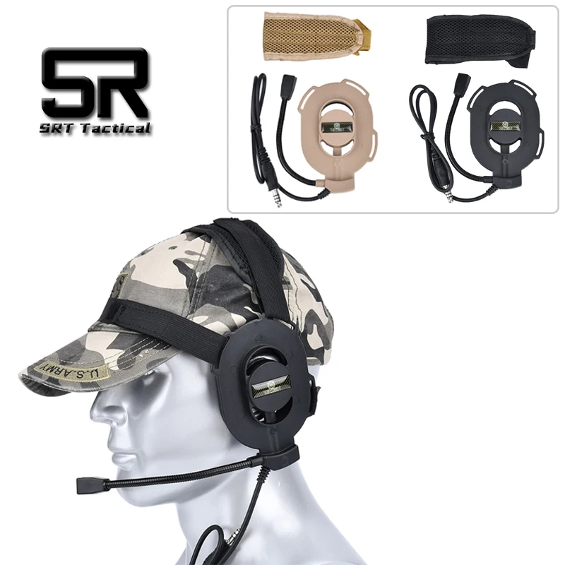 WADSN Bowman Unilateral Communication Earphones Headworn Intercom Earphones Outdoor Tactical Equipment No Walkie Talkie and PPT