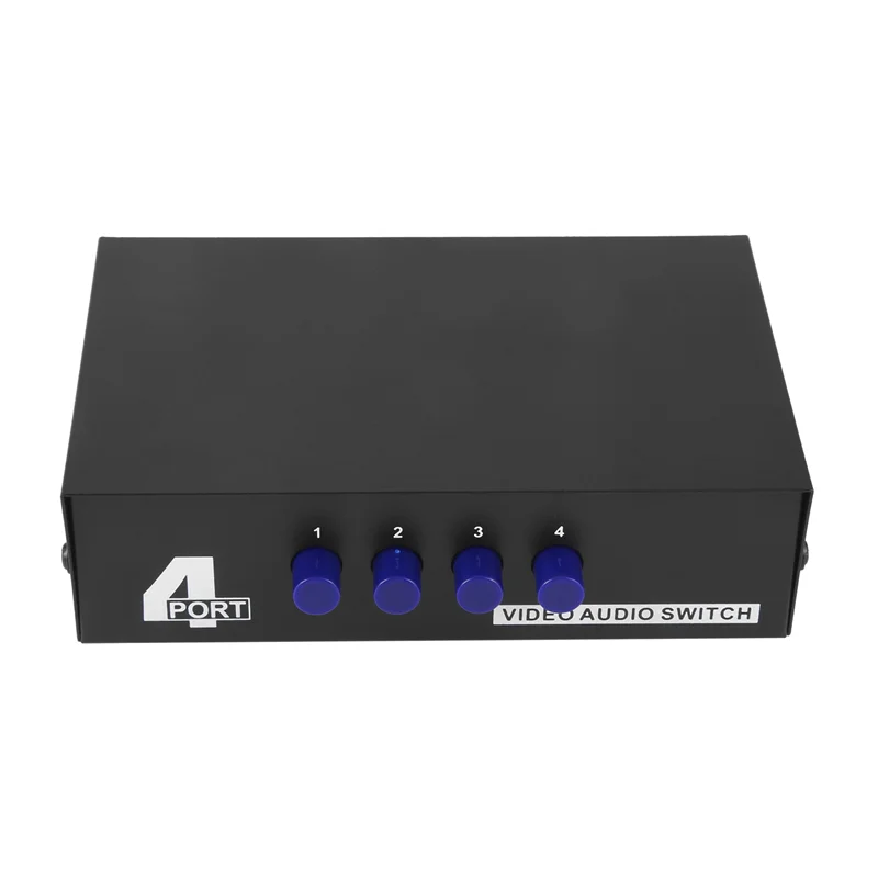 Excellent-4 Port AV Switch RCA Switcher 4 In 1 Out Composite Video L/R Audio Selector Box For DVD STB Game Consoles