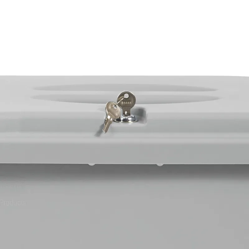 Тонкий мусорный бак для конфетных документов Jim с крышкой, 16 галлонов, серый, замок с ключом для безопасного Disposa