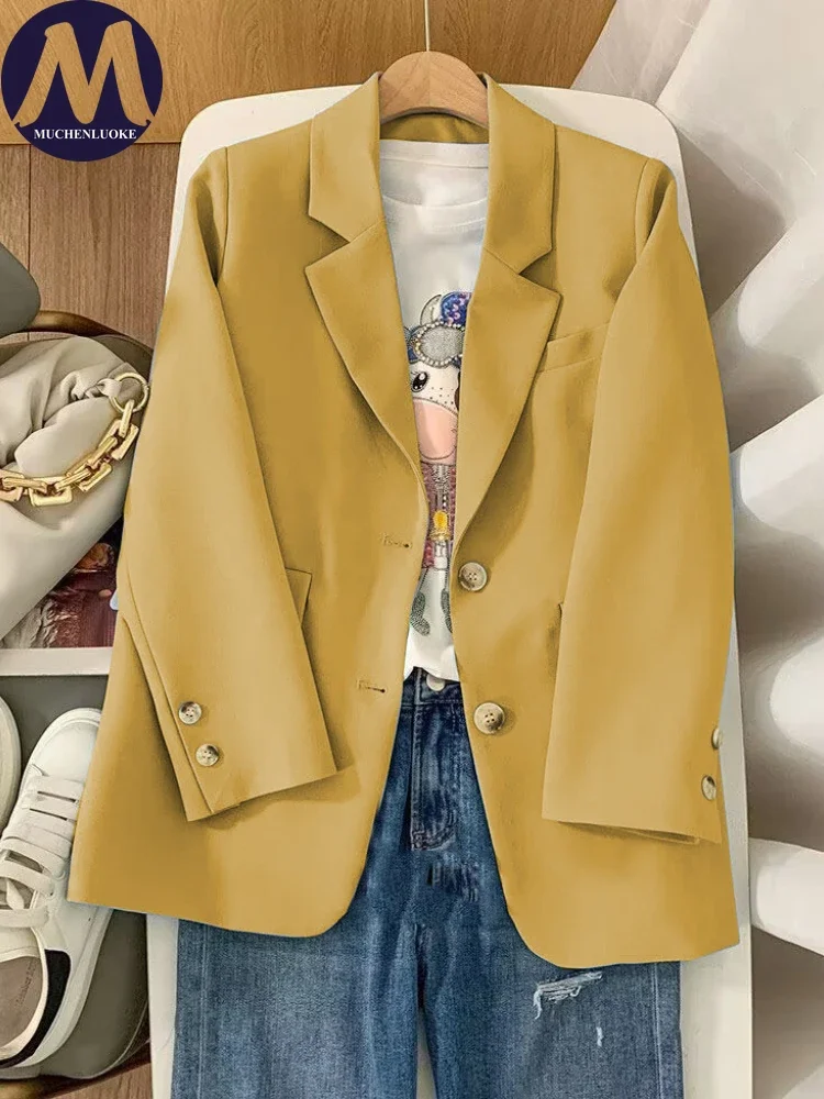 

Women's Casual Long Sleeved Blazer, Versatile Blazers, Loose Tops, Korean Fashion, Office Coats, Spring, Autumn, New, 2025