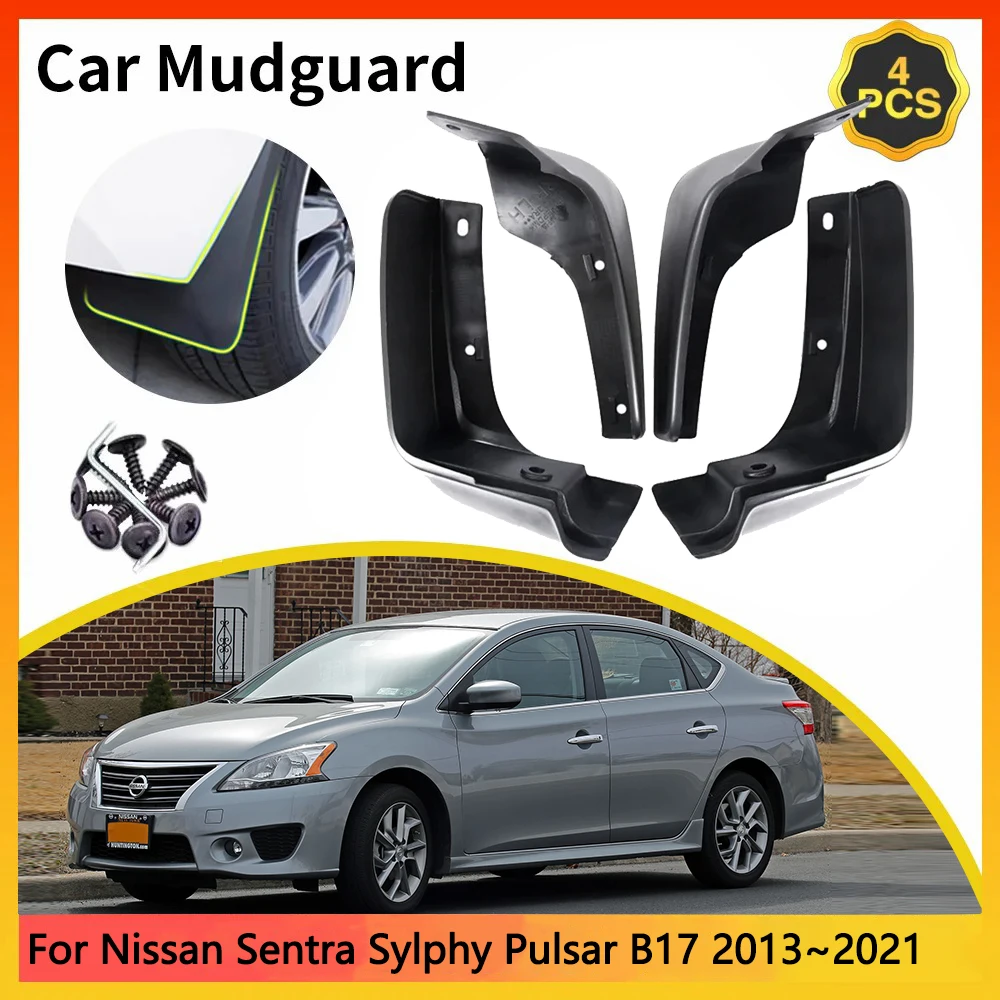 

For Nissan Sentra Sylphy Pulsar B17 MK7 7th 7Gen 2013~2021 2014 Car Mudguards Mudflap Mudguard Splash Guards Mud Flaps Fender