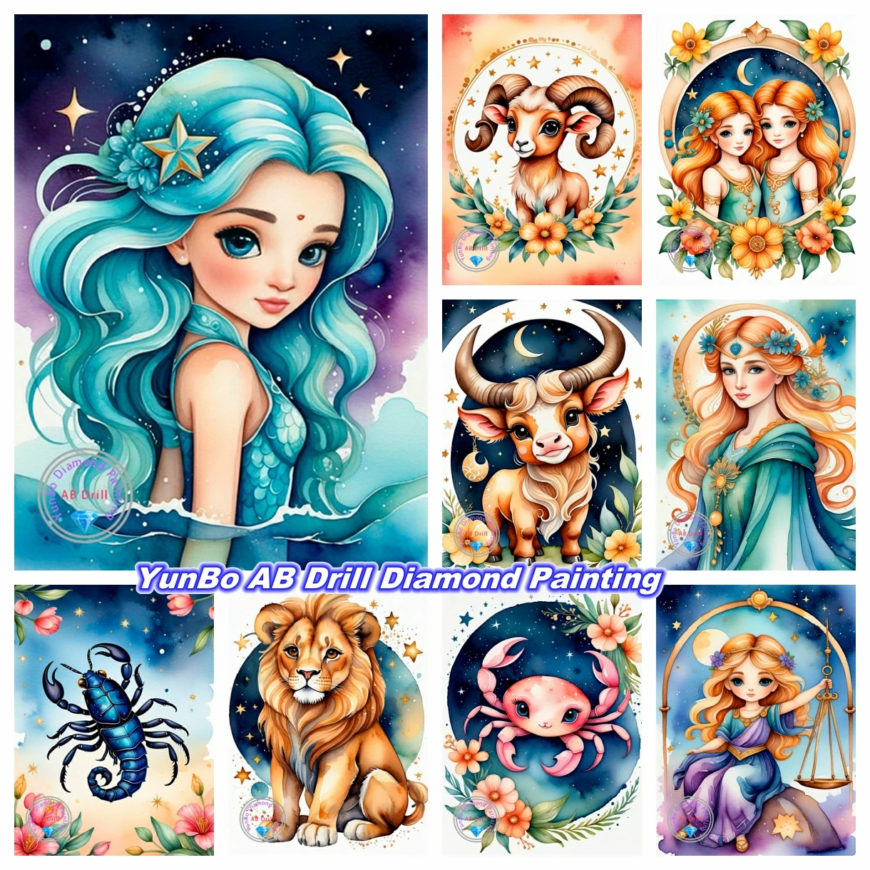 

Fantasy Zodiac Constellation 5D DIY AB Diamond Painting Mosaic Cartoon Animal Pictures Cross Stitch Rhinestones Craft Home Decor