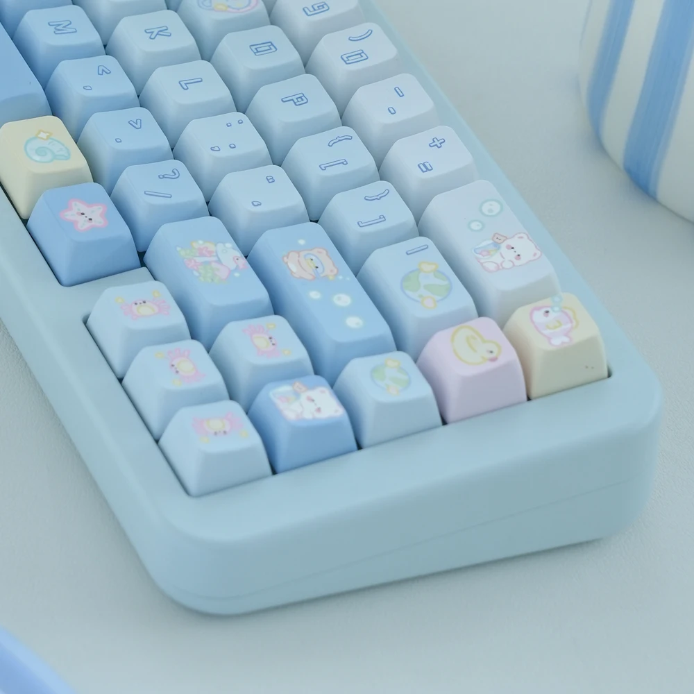 1 Set Star Ocean Cubs Keycaps PBT Dye Sublimation Keycap MDA Profile Key Caps For Keychron Q2 K2 Anne GH60 GK64 Poker 75 980