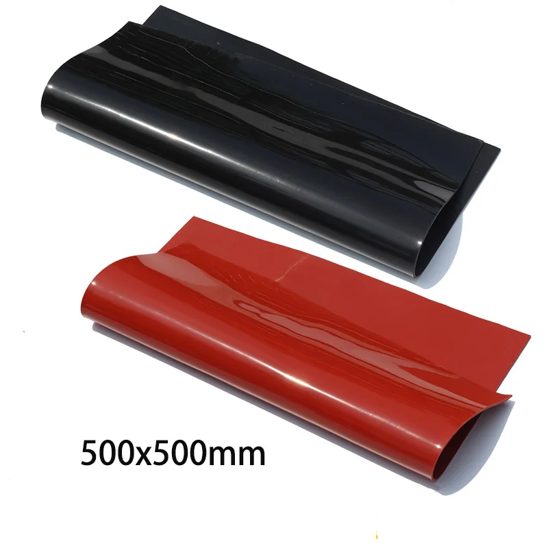 Black Red Silicone Rubber Sheet 500mmx500mm Thick 1mm 2mm 3mm 4mm Sheeting for Vacuum Press Oven Heat Resistant Silicone Mat