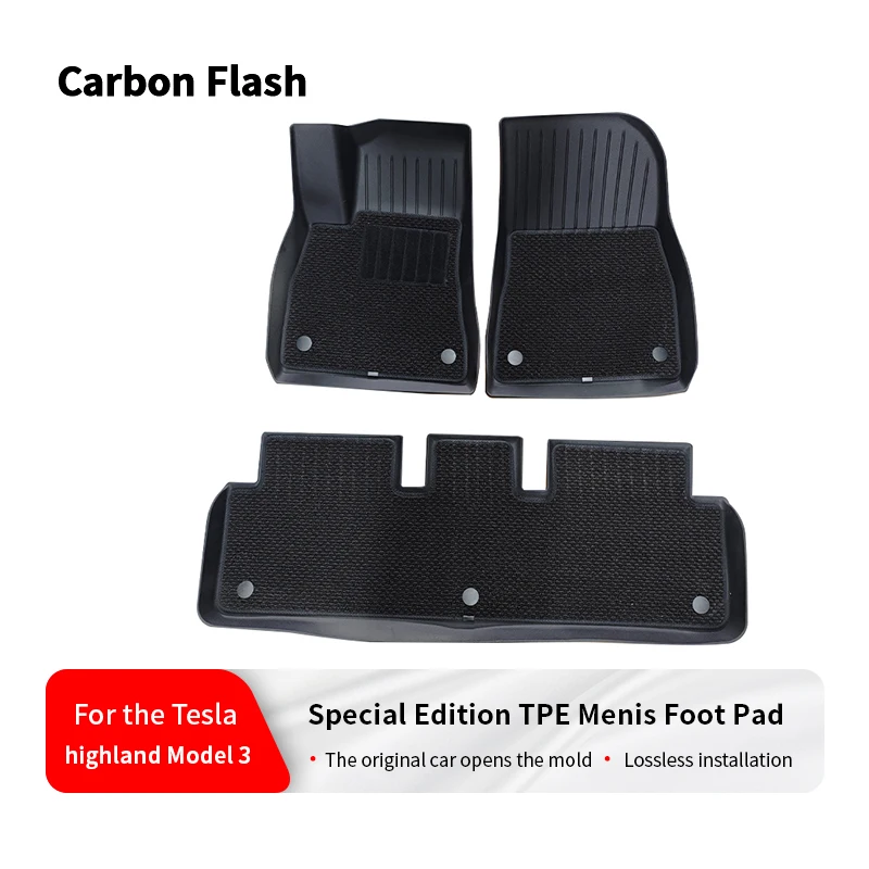 

Suitable for Tesla 2024-2025 Model 3 TPE Menes double-layer foot mat car floor mat