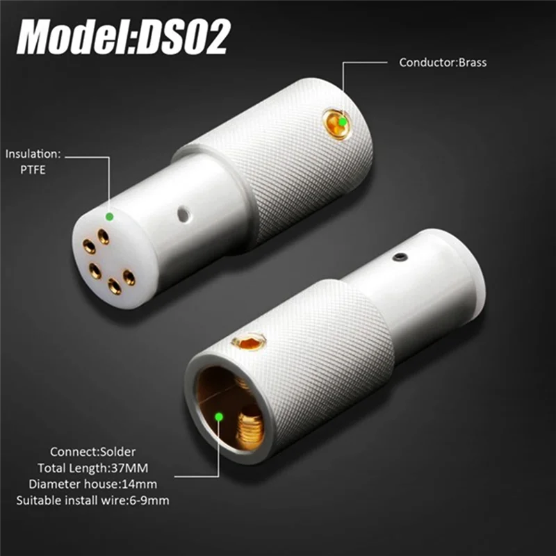 ที่ยอดเยี่ยม-ฉนวน 5Pin DIN Connector สําหรับ LP Turntable,Tonearm Plug,แจ็คไวนิล, 24K Gold Plated คุณภาพสูง Audio Fidelity