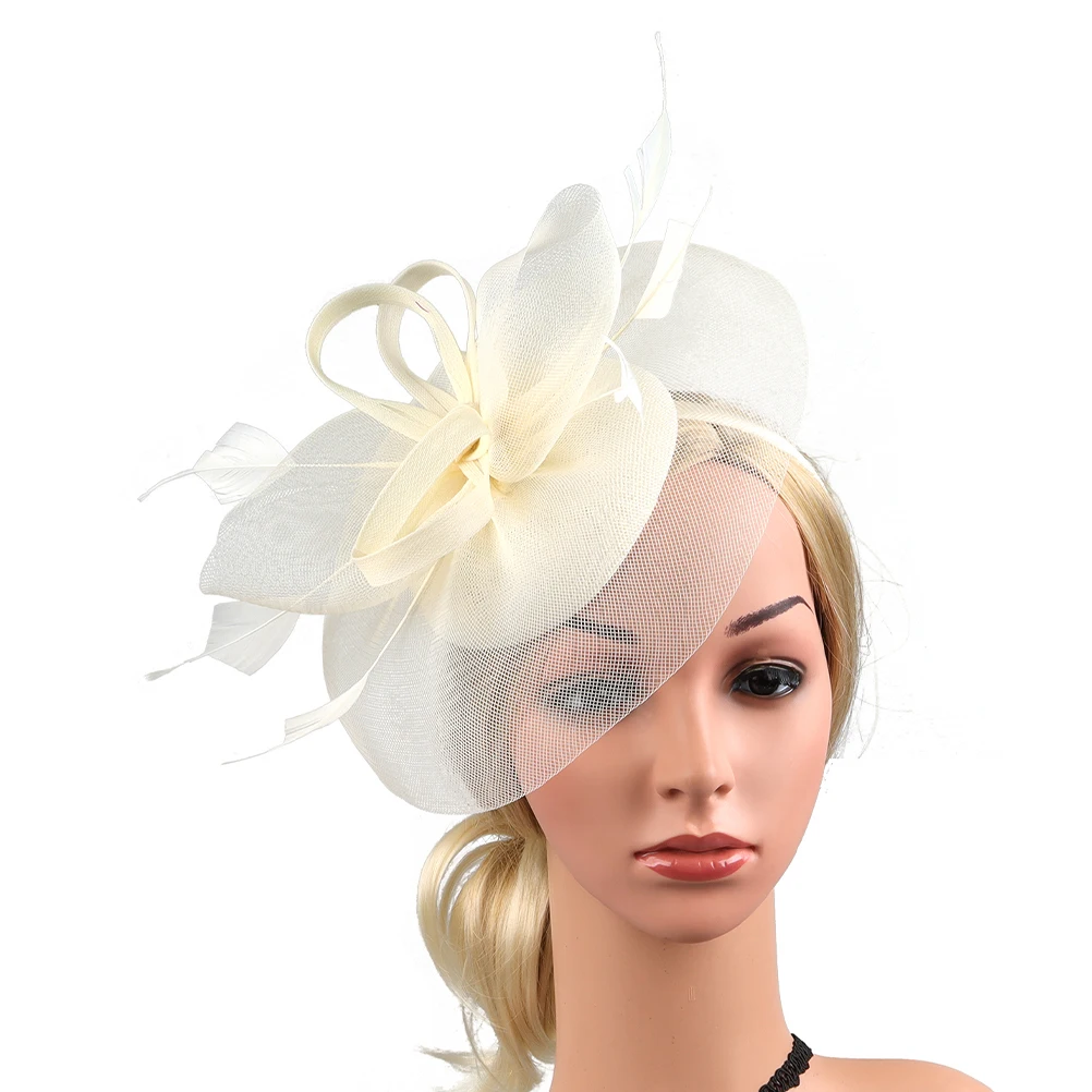 

Hairband Gauze Tea Party Hat for Women Fascinator Silk Elegant Lightweight Comfortable Durable Artificial Plume Design Banquet