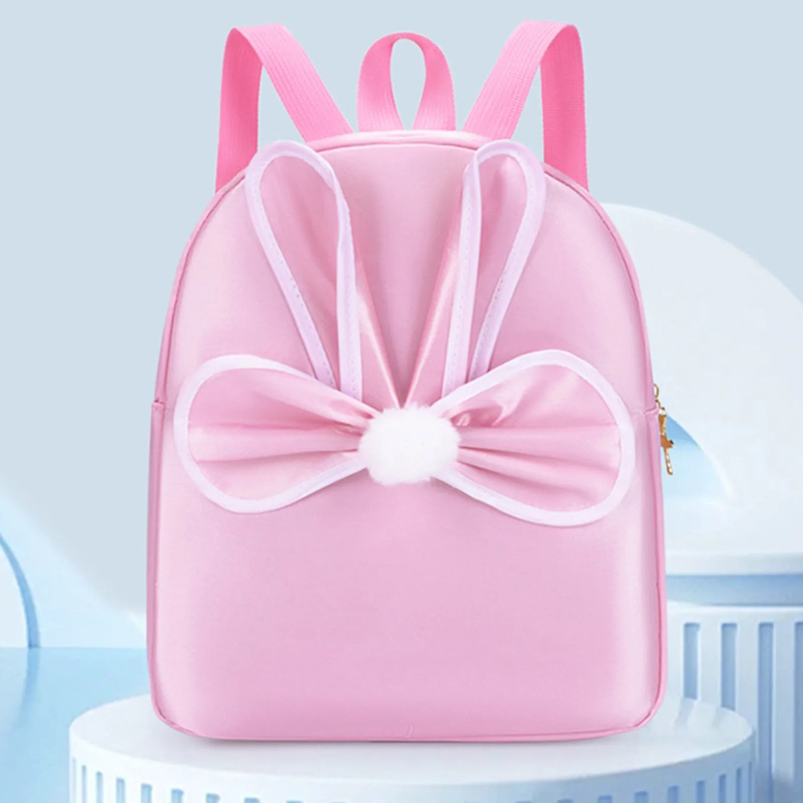 กระเป๋าเต้นบัลเล่ต์ทรงหูกระต่ายน่ารัก กระเป๋าเต้นรำสำหรับเด็กผู้หญิง กระเป๋าเป้สะพายหลังเต้นรำขนาดใหญ่