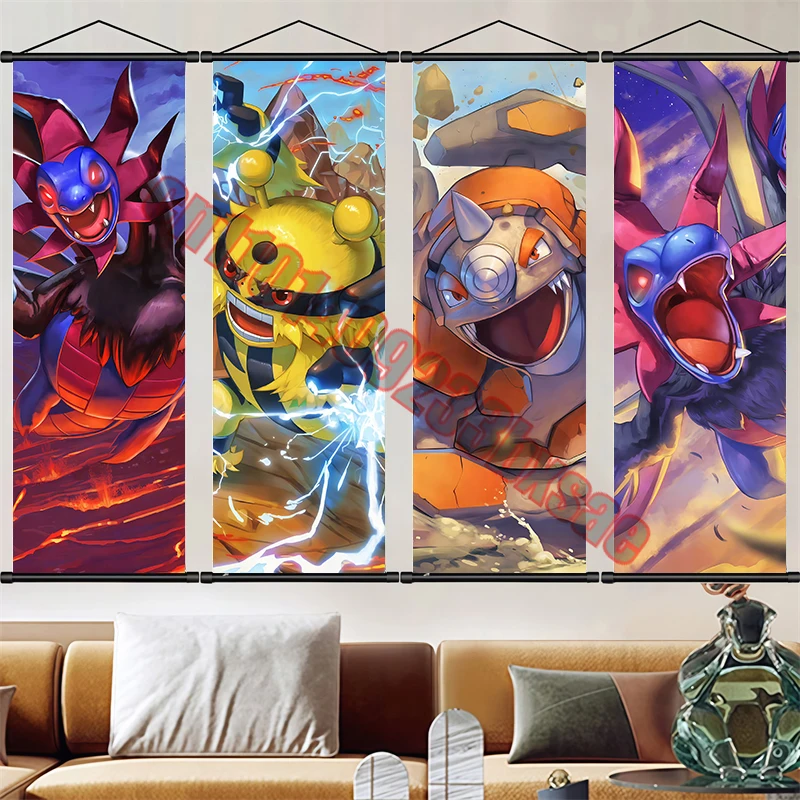 

Japanese Classic Anime Pokemon HD High Quality Art Scroll Painting Suitable for Living Room Bedroom Decoration Children's Gift