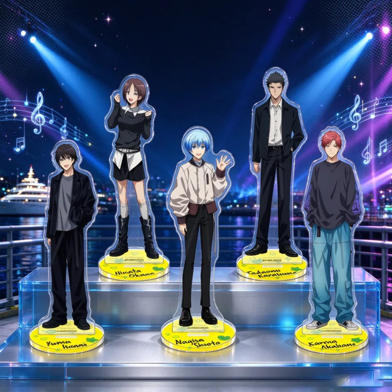 Assassination Classroom Anime Character Acrylic Desk Stand Figure Ornament Double Sided Print With Holder Base Keychain