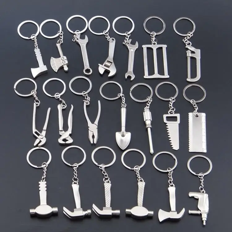 Portable Mini Keyring For Men Car Bag Key Chains Combination Hardware Tool Utility Pocket Ruler Hammer Wrench Pliers Shovel