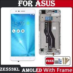 Tested Amoled for Asus ZenFone 3 Zoom ZE553KL Z01HD Z01HDA Touch Screen Digitizer Assembly For ASUS ZE553KL LCD With Frame