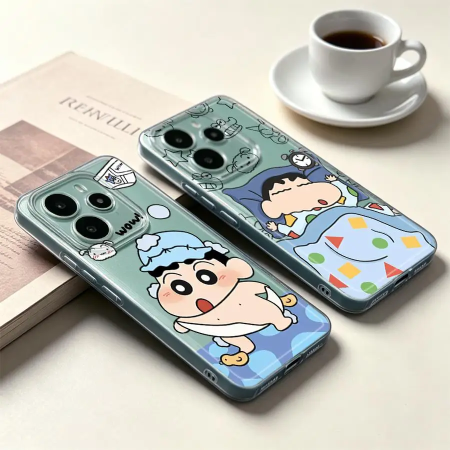 Funda bonita Shin-ChanS para Xiaomi Redmi Note 15 A4 12S 10S 9 10 14C 11 Note 13 14 Pro Plus 11S 12 13C, funda suave para teléfono