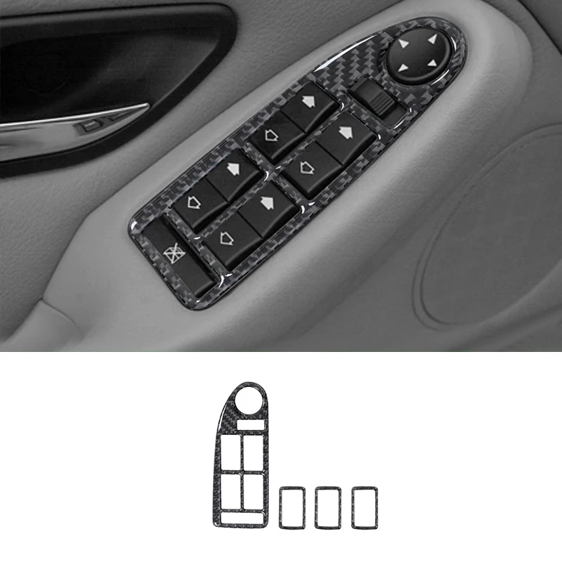 For BMW E39 M5 5 Series 1998-2003 Accessories Carbon Fiber Window Lift Control Panel Trim Cover Car Interior Decoration Stickers