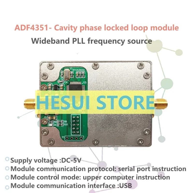ADF4351 Module PLL RF signal source,phase locked loop, frequency synthesizer, has single chip control with cavity RF PLL