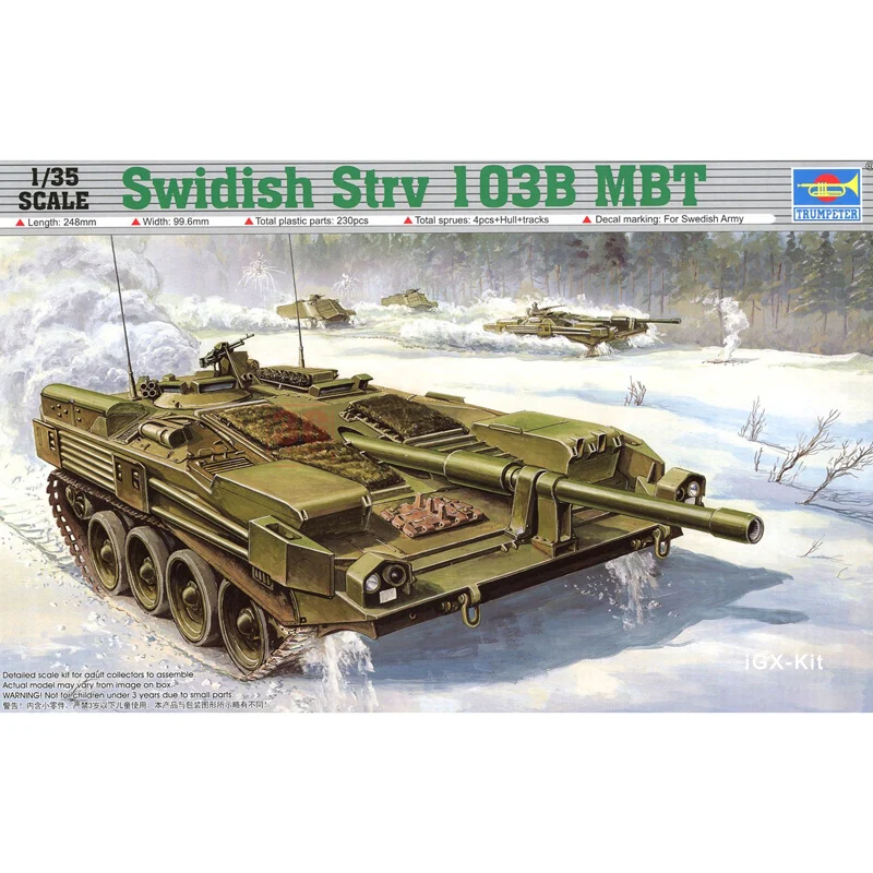 

Trumpeter 00309 1/35 Swedish Strv 103B MBT Main Battle Tank Military ChildrenToy Craft Plastic Assembly Building Model Kit