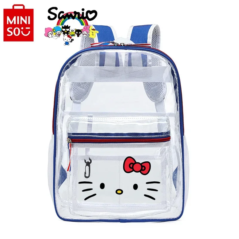 

HelloKitty 2025 New Transparent Backpack Fashion High Quality PVC Girls' Backpack Cartoon Large Capacity Children's Backpack