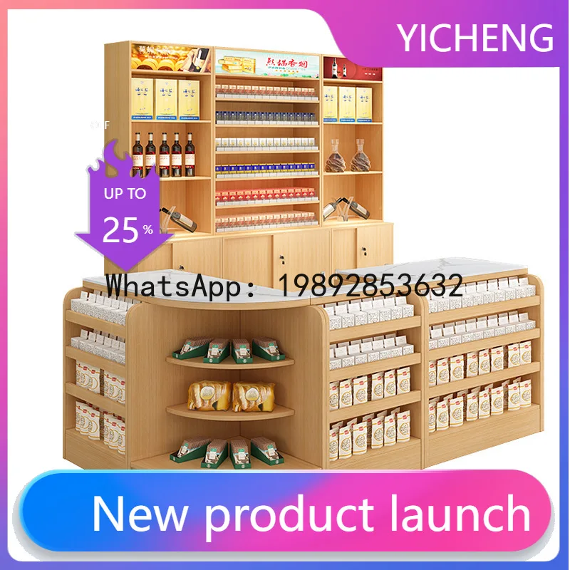 X-28  supermarket checkout counter convenience store counter combination solid wood snack shop corner bar