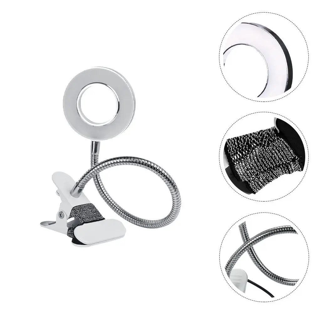

1Pcs LED Beauty Nail Lamp Folding Silver Manicure Desktop Light Eye Protection Table Lamp Adjustable Bright Nail Art Light