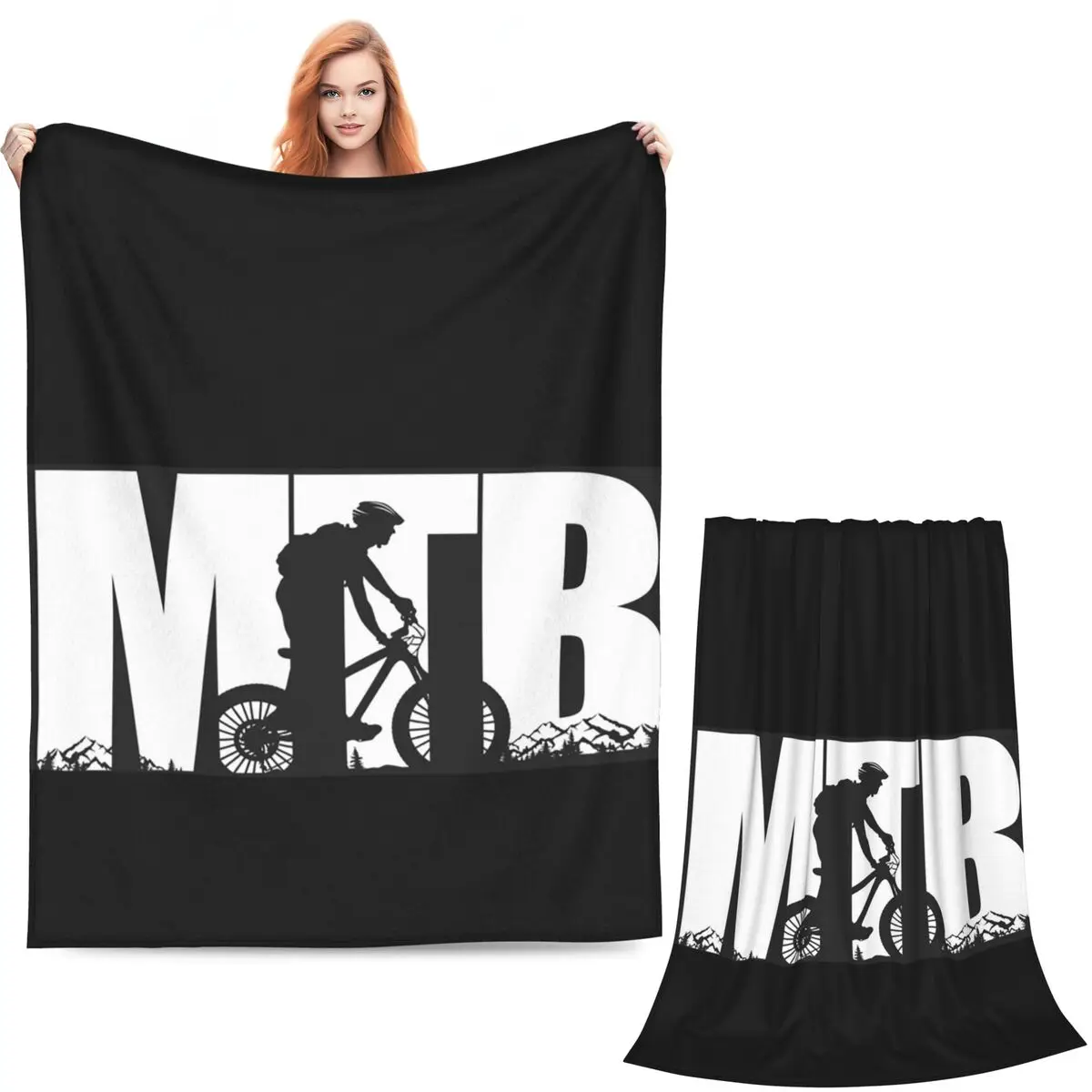 MTB Mountain Bike Mountain Bike Downhill Blankets Soft Warm Flannel Throw Blanket Bedspread for Bed Picnic Travel Home Sofa