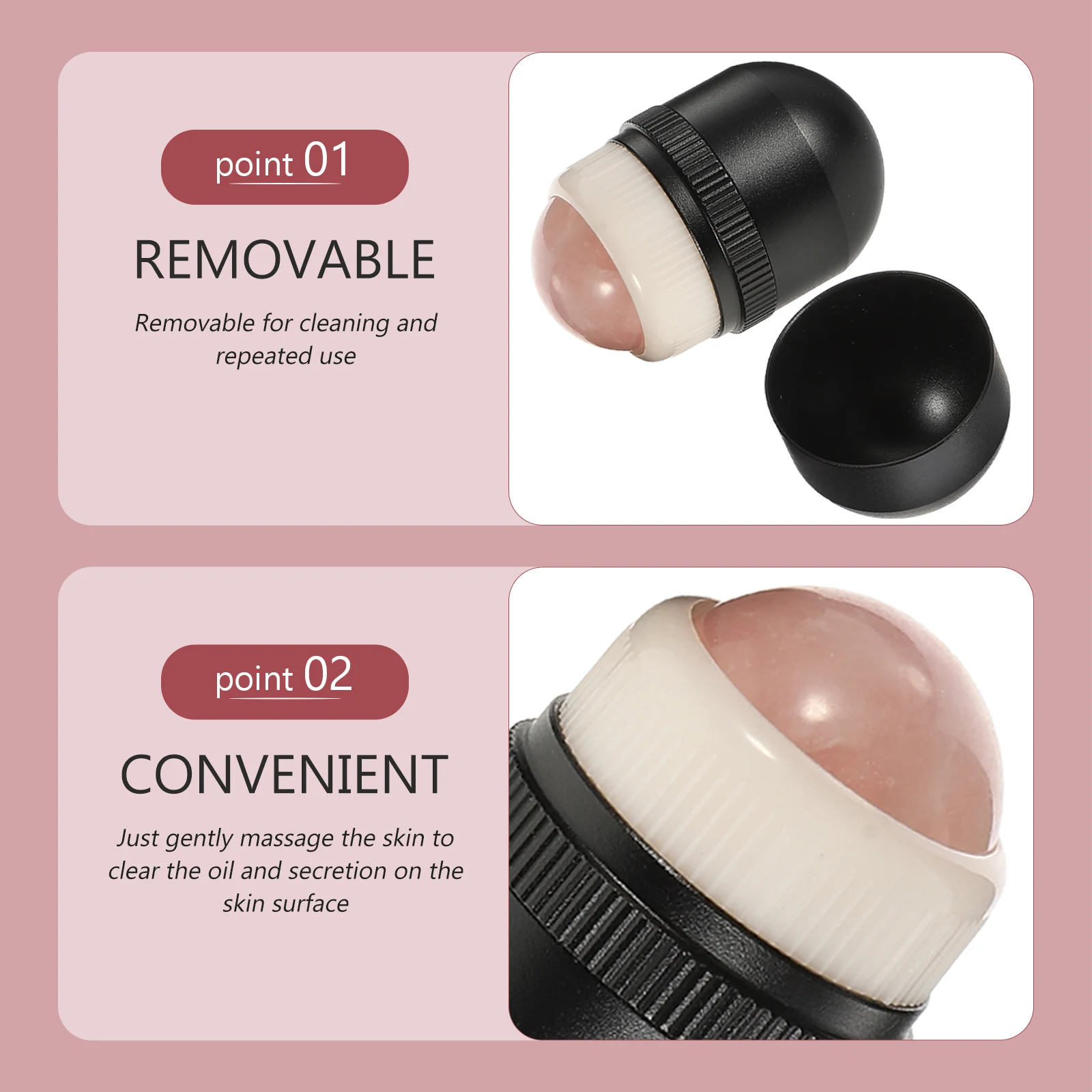 

1Set Jade Ball Roller Facial Massager Beauty Eye Roller Tighten Face Neck Body Tool Boost Circulation Reduce Dark