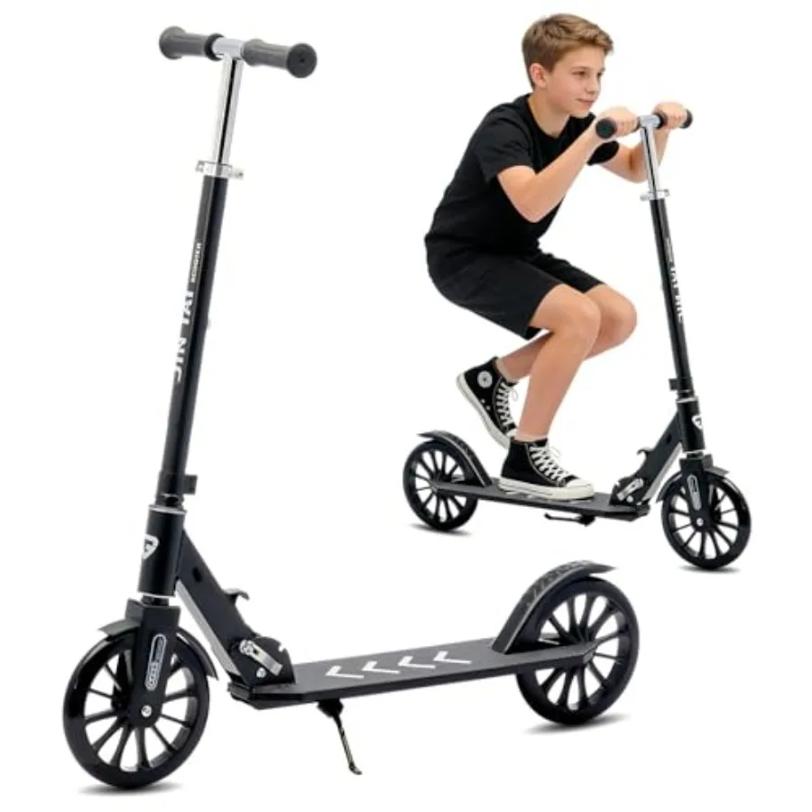 

Foldable Kick Scooter for Ages 6+ Teens Adults Lightweight 8IN Big Wheel Scooter with ABEC9 Bearings Max Load 260 LBS Height Ad