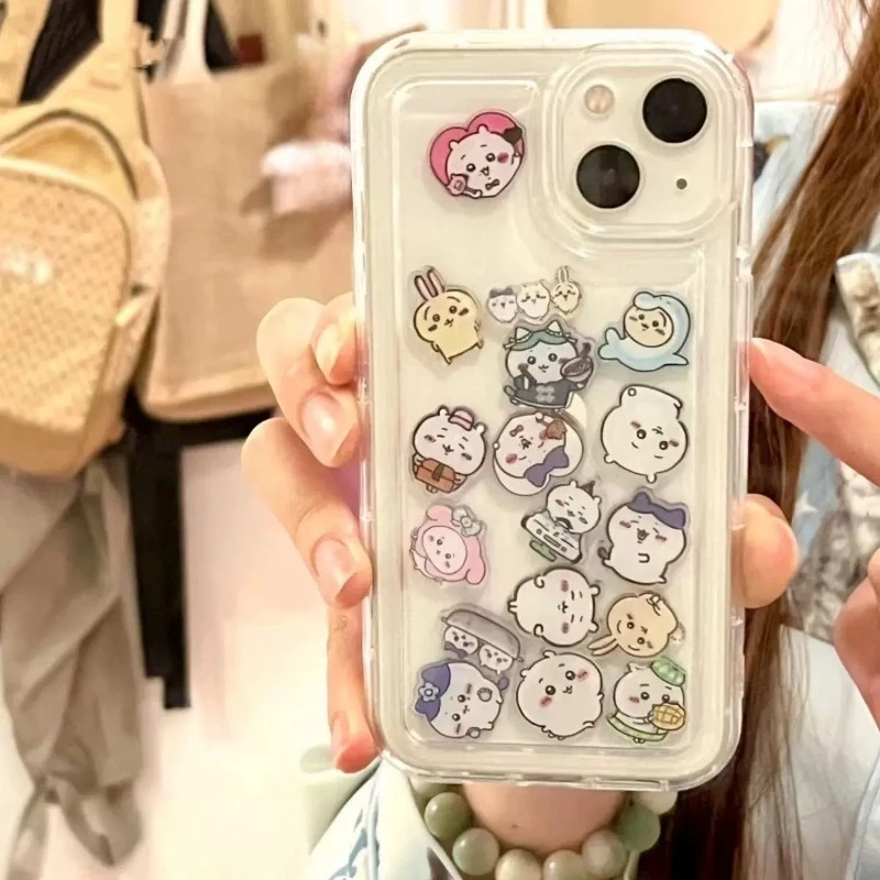 Chiikawa Hachiware Usagi Kawaii Anime Cartoon Shake Music Apple Huawei All Inclusive Anti-fall Transparent Mobile Phone Case