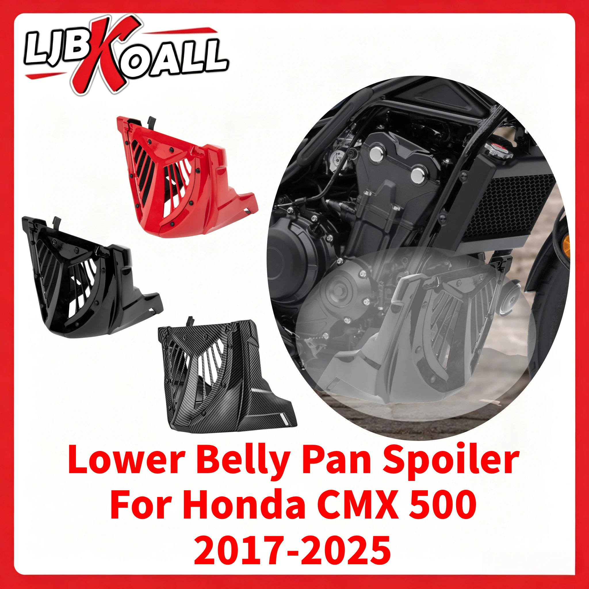 Unterer Bauchspoiler für Honda CMX 500 2017-2025 Motorrad Untere Kinnverkleidung Unterer Frontspoiler für Honda Rebel CMX500