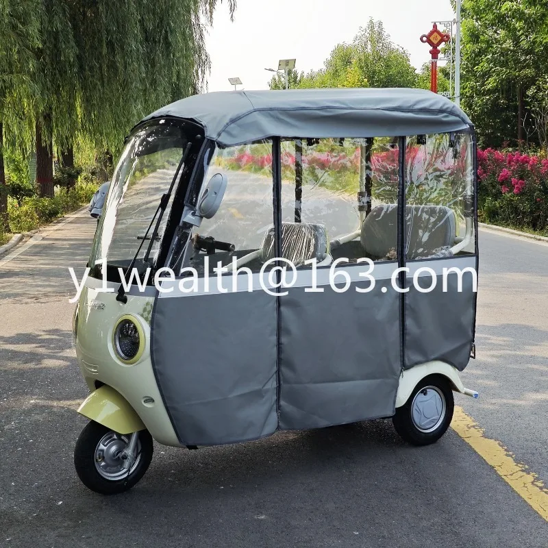 Electric tricycle rain curtain canopy, table bell integrated leisure carport thickened, weatherproof and warm canopy