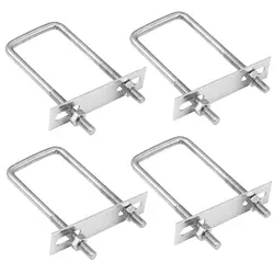 4Sets Square U-Bolt Stainless Steel Bend U Bolts with Nuts and Frame Plate for Automobiles Trailer, Ski Boat, Sailboat Trailer