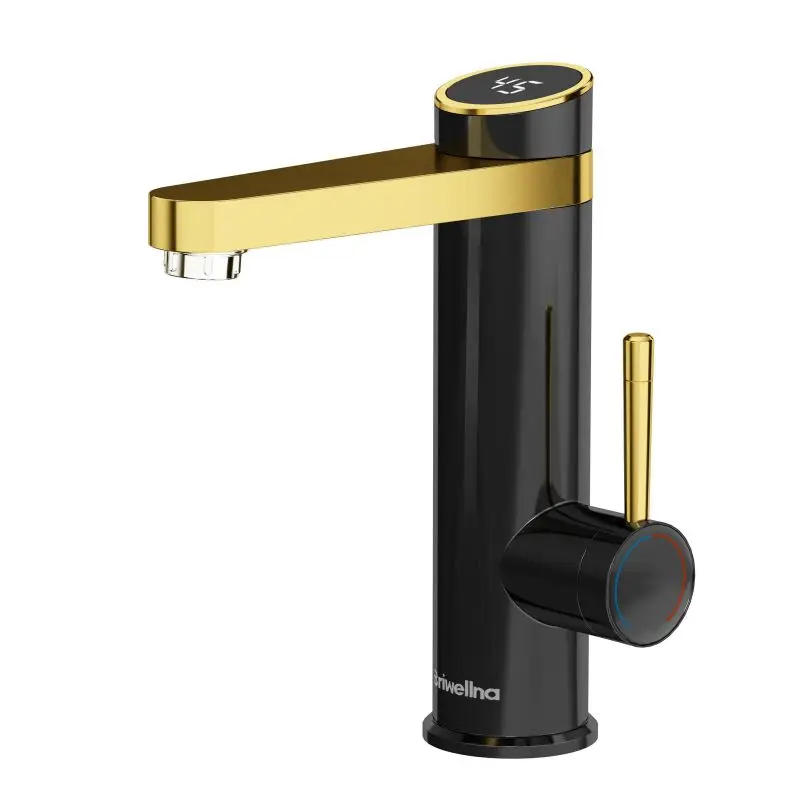 Briwellna 3.2kW Instant Hot Water Tap Electric Heating Faucet with 120 Degree Spout for Kitchen and Bathroom
