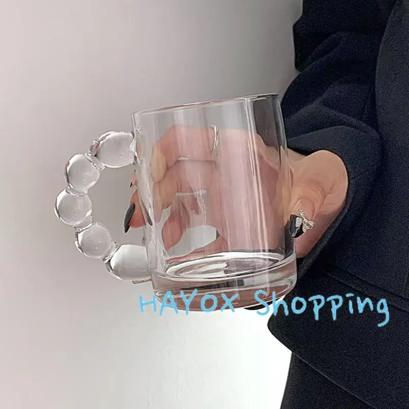 

Clear Heat Resistant Glass Coffee Mug Glass Latte Cup Milk Water Cocktail Cup Dropshipping Small Niche Design for Friend Gift