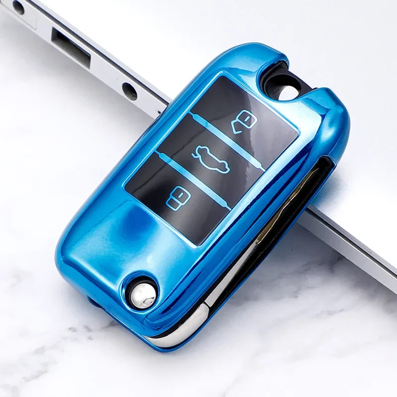 3 Button Colorful Soft TPU Remote Car Fold Key Case Cover For Roewe RX5 2017 Year for MG ZS Auto Key Shell Accessories Keychain