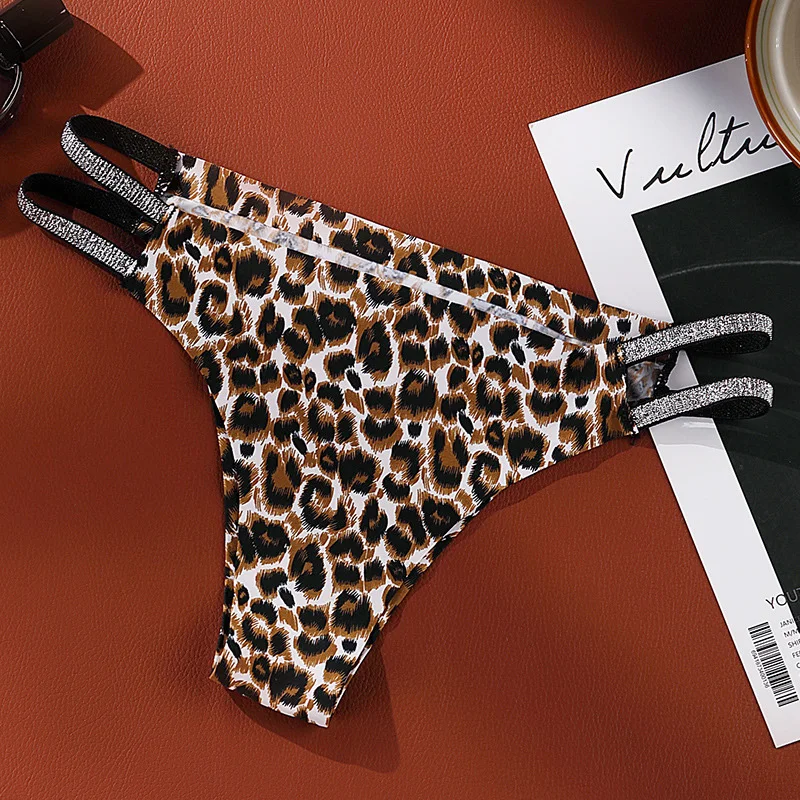 Perizoma senza cuciture intimo donna Ice Leopard Print tracolla elastica comoda biancheria intima intelligente da donna