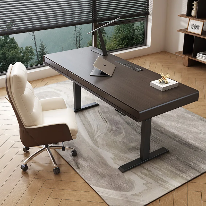 Intelligent electric lifting desk minimalist minimalist dual motor study solid wood computer work desk