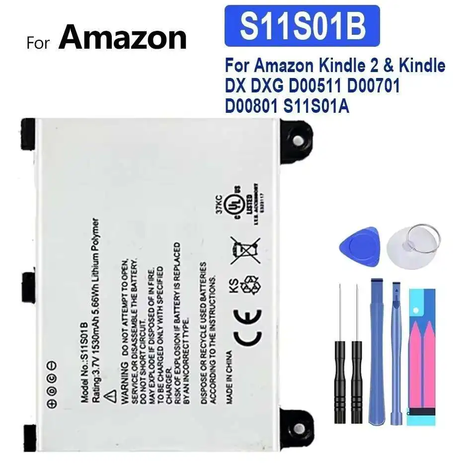 

S11S01B Аккумулятор для планшета большой емкости 1530 мАч для Amazon Kindle 2 и Kindle DX Dxg D00511 D00701 D00801 S11S01A