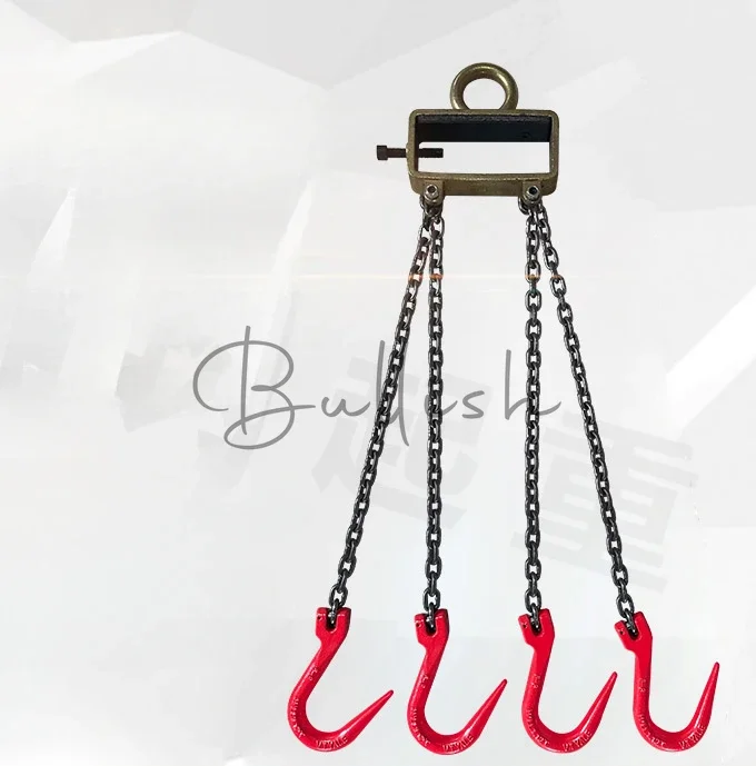 Forklift special hook spreader chain steel pipe lifting sling double grappling