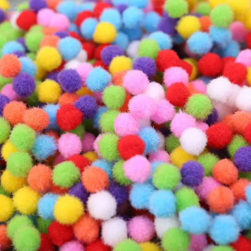 1000 pompones redondos suaves y esponjosos para manualidades, bolas colores mezclados, pompones 10mm para manualidades DIY