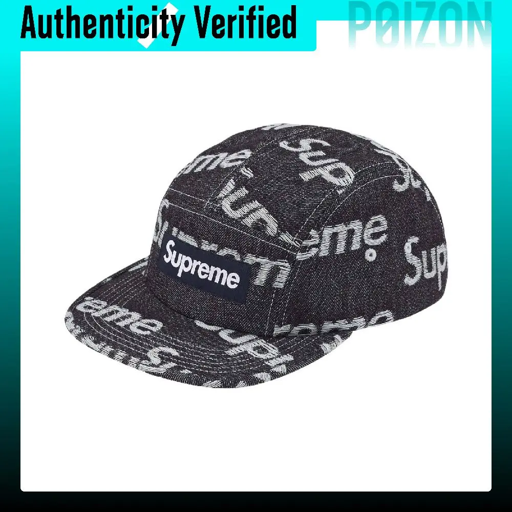 Supreme 100% Cotton Baseball Caps Unisex Woodland Camouflage/Hard Indigo Blue/Black SUP-FW25-1082