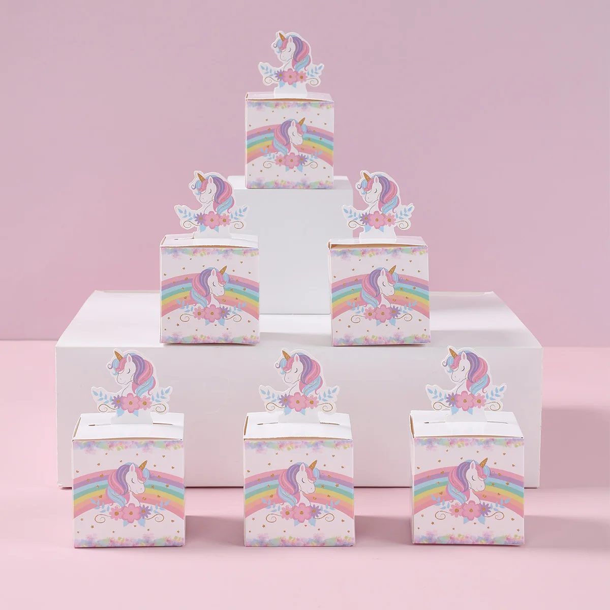 12/24pcs Unicorn 3D Paper Candy Boxes Gift Packing Box Unicorn Theme Party Decoration Kids Wedding Baby Shower Party Supplies