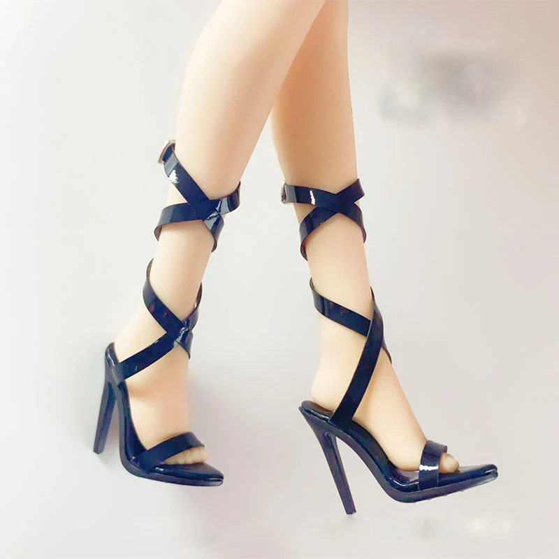 1/6 Scale Female Soldier High Heels Fashion Girl Pointed Strap Sandals Shoes Accessories For 12 Inches Action Figure Body Doll