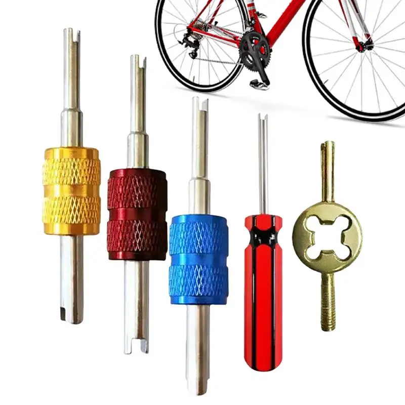 Valve Core Removal Tool Valve Stem Tool 5 Pieces Valve Core Remover Aluminum Alloy Tire Repair Tools Valve Stem Remover For