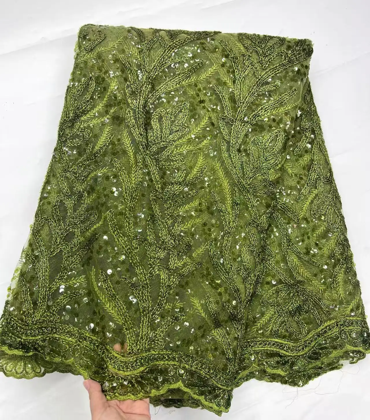 

Африканский тюль, кружевная ткань, 2025 г., французская сетчатая ткань с блестками, вышивка бисером, кружевная тюль, сетка, нигерийское платье, 5 ярдов